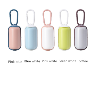 Portable Cats Dogs Garbage Bag Holder Pet Poop Bags Carrier Dispenser (Option: Blue white)